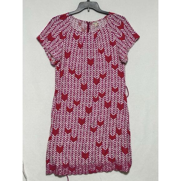 Hatley Dress Large geometric patterned Shift Dress Belted Boho Embroidery NWT - Picture 8 of 8